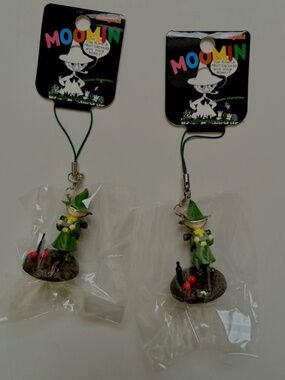 Moomin Snufkin Phone Strap Keychain Charm Japan Sekiguchi Cottagecore Set of 2